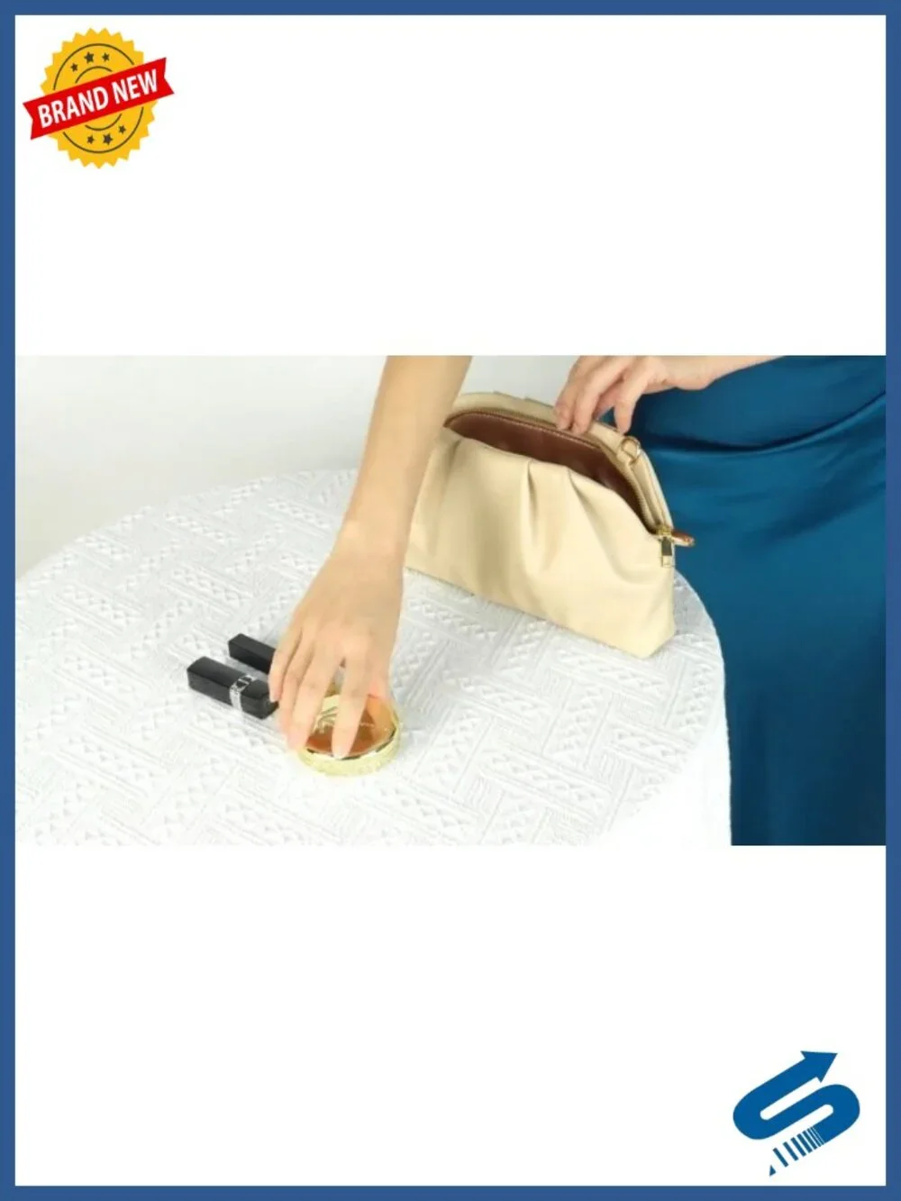 Elegant Pleated PU Leather Clutch Purse for Women Evening Wedding Party Bag